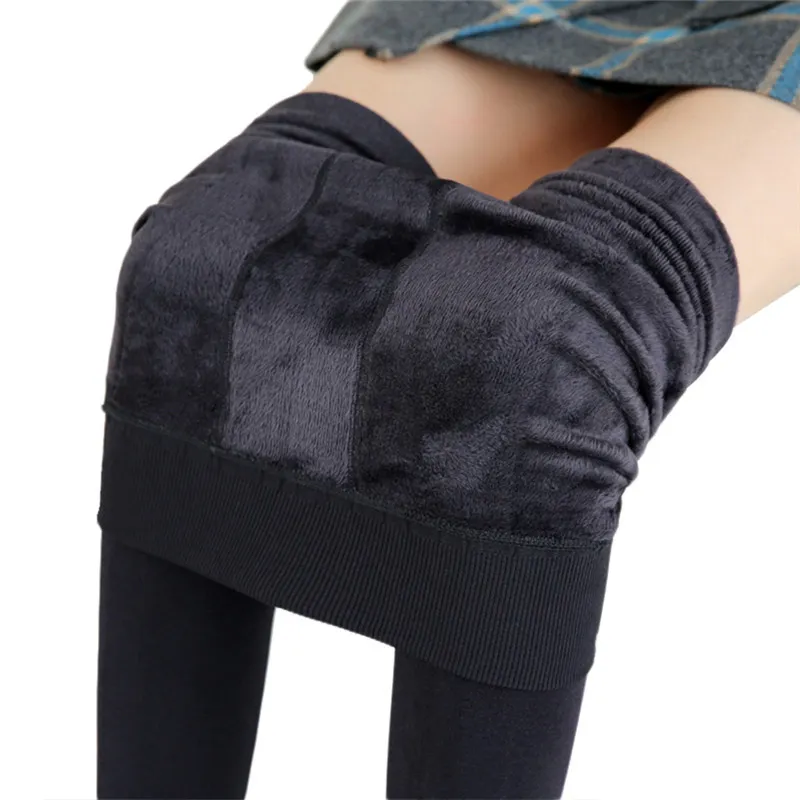 Women's Winter Casual Polyester High-Waist Warm Leggings
