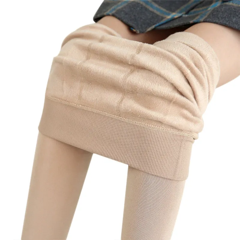 Women's Winter Casual Polyester High-Waist Warm Leggings