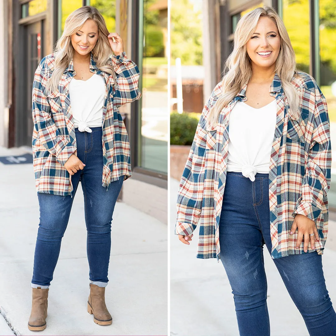 Work Hard Flannel, Multi Navy