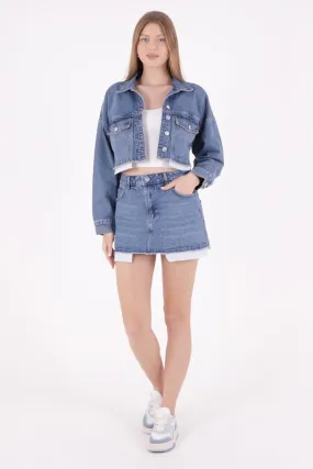 XLJ Denim Short Skirt with Revealed Pocket Liners Mixed - Sutton Coldfield