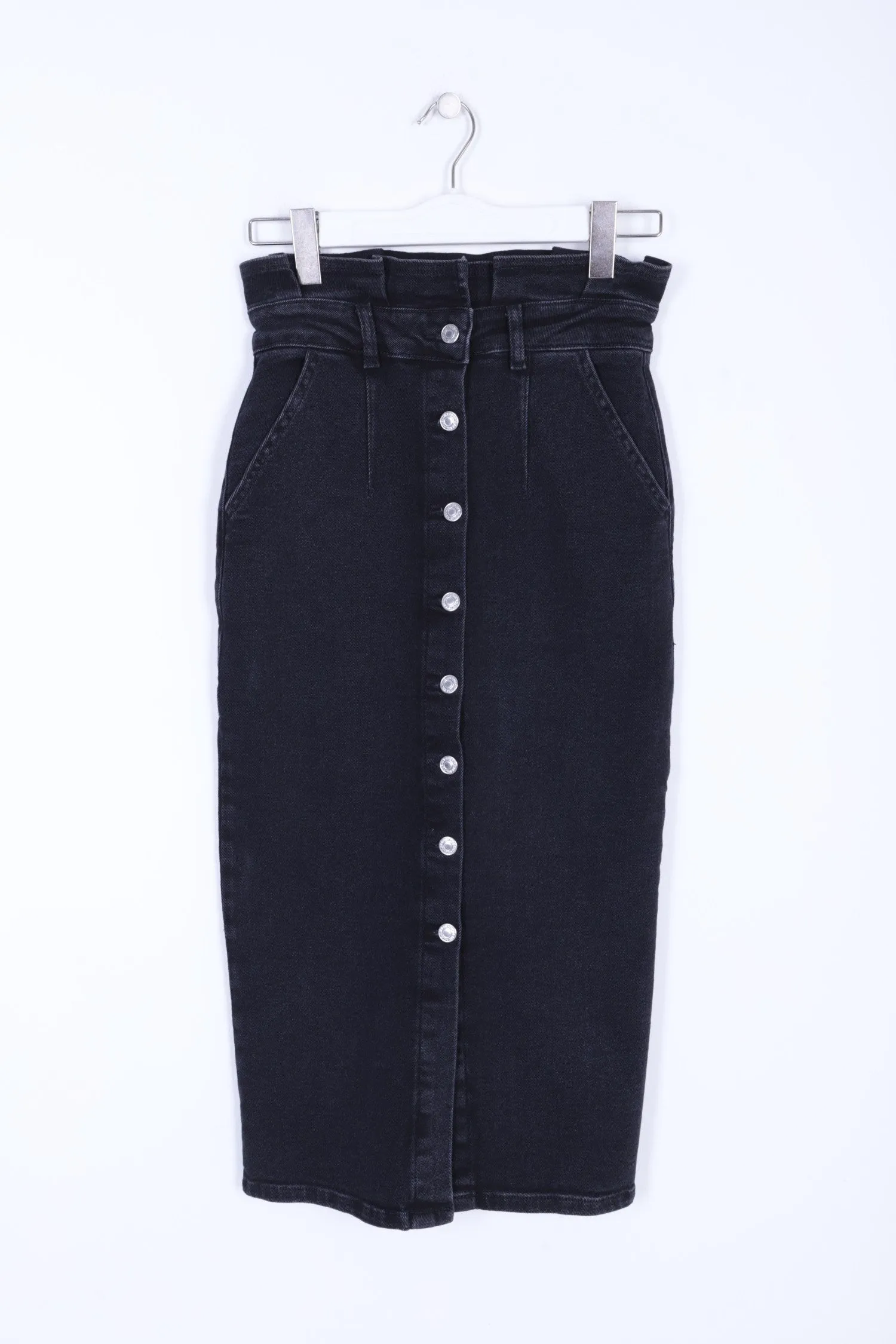 XLJ Pleated Denim Skirt with Buttons in Front Mixed - Petrel