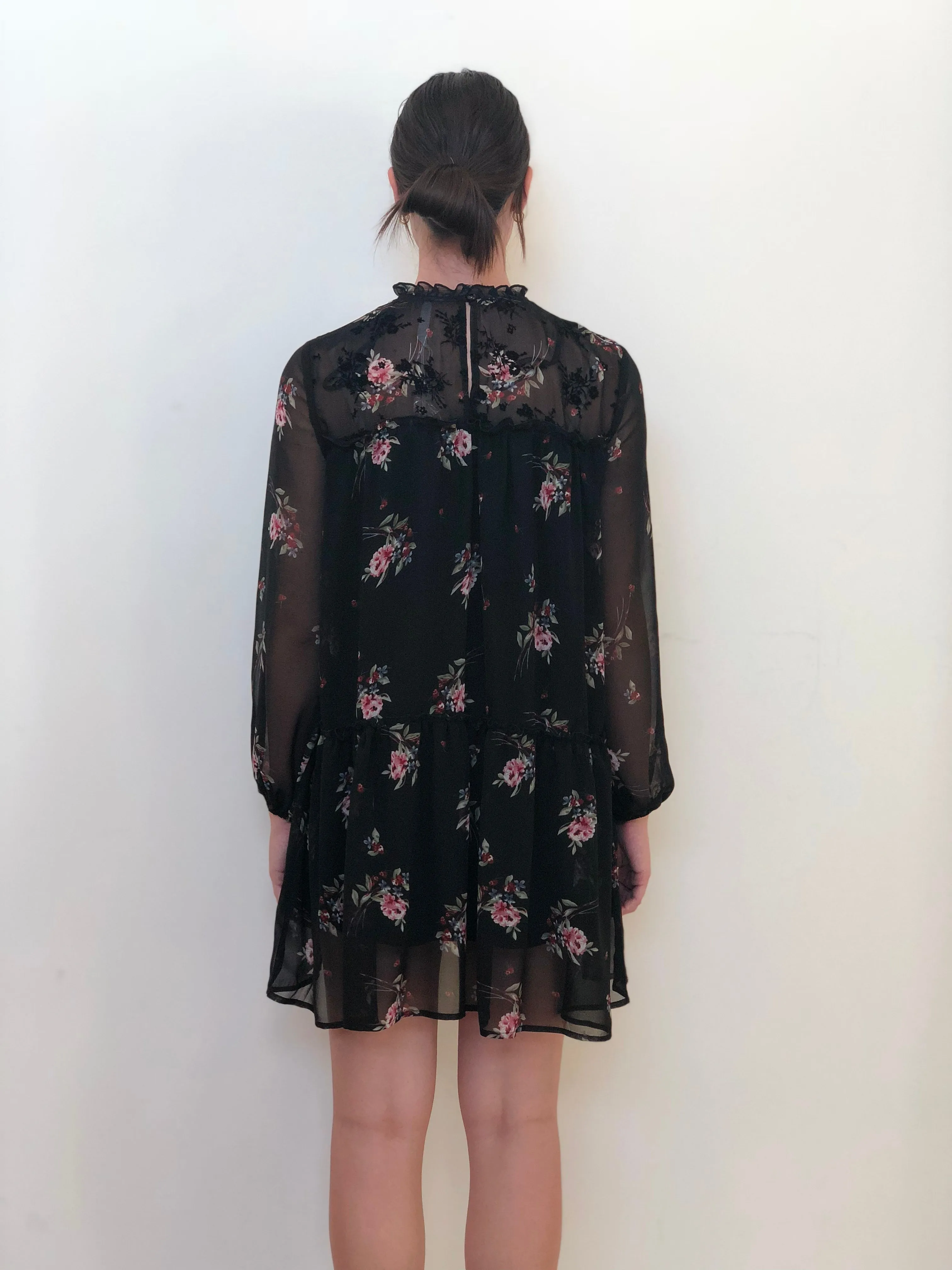 YW17085SS Chiffon Overlay Floral Dress (Pack)